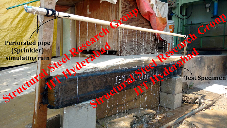 Durability test (Artificial Rain) on CFRP strengthened beams